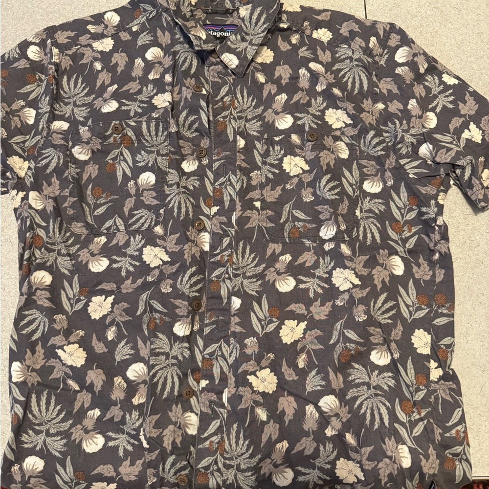 Patagonia Men's hemp and organic cotton shirt - Gray and Brown